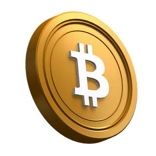 Pièce Bitcoin (BTC) placée en biais dans la conception de la section hero